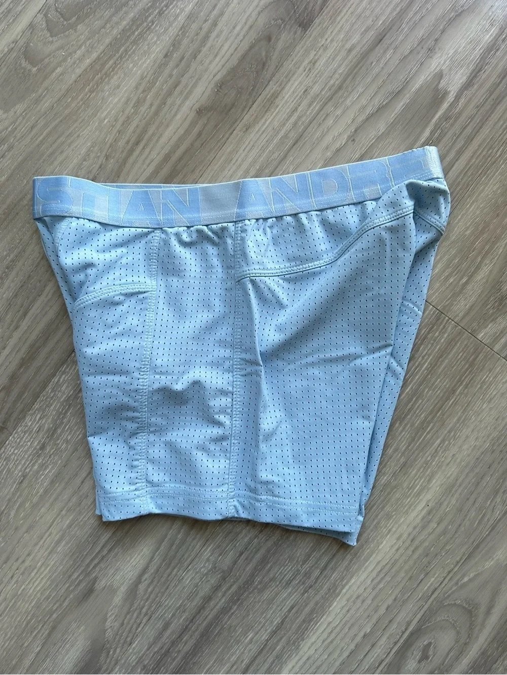 Andrew Christian | Vibe Breeze Mesh Gym boxer brief in Powder Blue (Small)